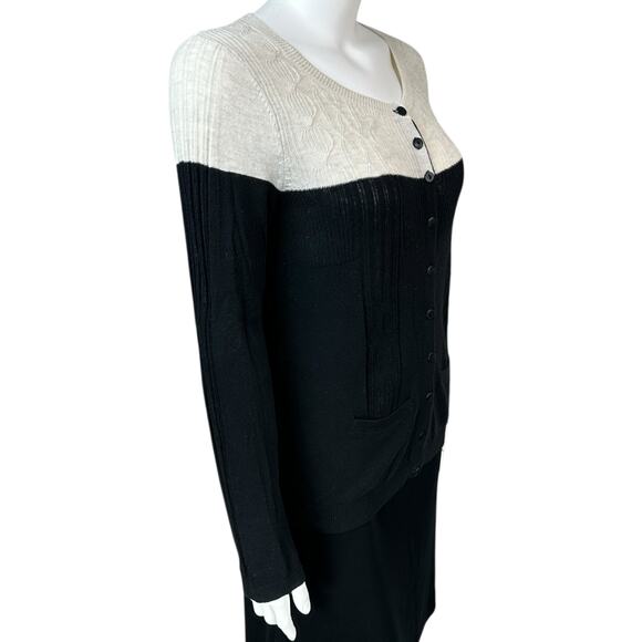 Anthropologie Sparrow Womens Sweater Large Colorblock Lightweight Cashmere Blend - Picture 4 of 8